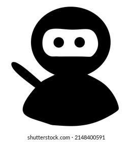 Vector image of black ninja carrying a sword