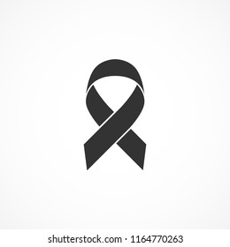 Vector image black ribbon icon.