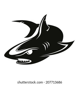 The vector image of a black shark