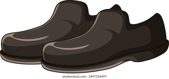 Vector image of black slip-on shoes