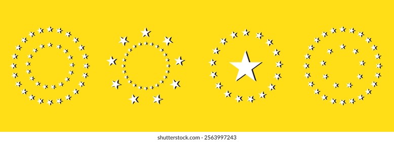 Vector image - black stars circle set on white background. Suitable for any design.