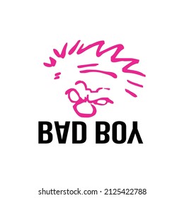 Vector image of black stripes and BAD BOY text, for free design.