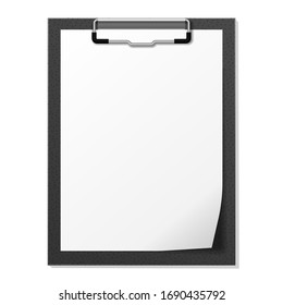 Vector image of the black tablet with paper