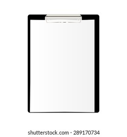 Vector image of the black tablet with paper