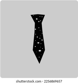 vector image of a black tie with a star motif gives a more relaxed impression