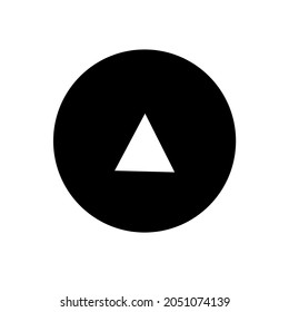 Vector image of a black triangle and circle symbol on a white background.