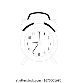 imagen vectorial del reloj despertador blanco y negro, puede ser utilizada para describir el concepto de tiempo limitado