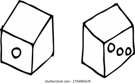 Vector-Bild von Schwarz-Weiß-Würfeln