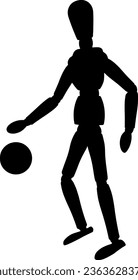Una imagen vectorial en blanco y negro de un humano involucrado en varios deportes como voleibol, fútbol, baloncesto.