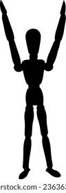 A vector image in black and white of a human engaging in various sports such as volleyball, soccer, basketball.