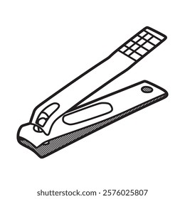 vector image, black and white nail clippers