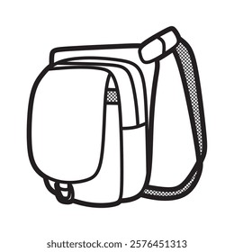 vector image of black and white side waist bags