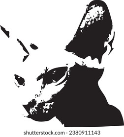 vector image in black and white, silhouette, vintage style, inking style, drawing style, monochrome