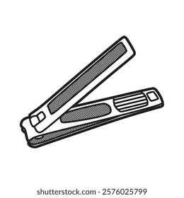 vector image, black and white square nail clippers