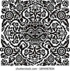 imagen vectorial en estilo decorativo tribal blanco y negro