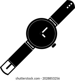 vector image of a black wristwatch sign