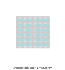 Vektor-Bild einer Blisterpackung mit Tabletten