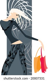 imagen vectorial de mujer rubia