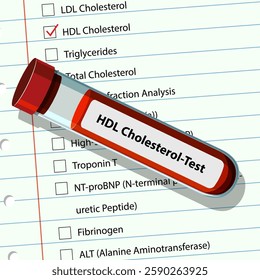 Vector image of a blood test checklist
