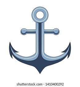 Vector image of a blue anchor on a white background.