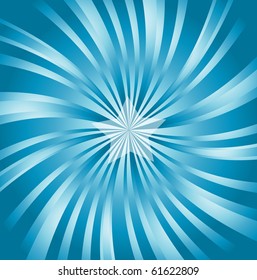 vector image of blue classical, retro style sunburst with a 3d effect and central star
