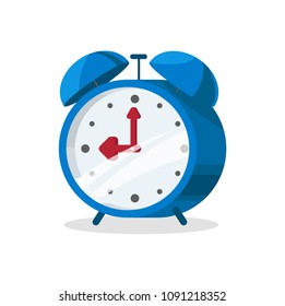 Vector image of a blue clock with a bell
