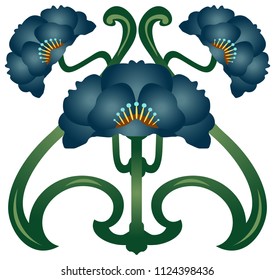 vector image â€“ blue flower in modern style