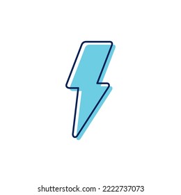 vector image of a blue lightning bolt with white background