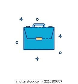 Vektorbild eines blauen Portfolio-Symbols mit weißem Hintergrund