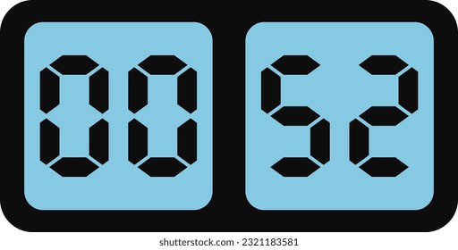 Vector image of blue screen digital alarm clock.
