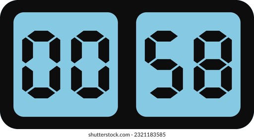 Vector image of blue screen digital alarm clock.