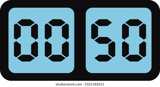 Vector image of blue screen digital alarm clock.