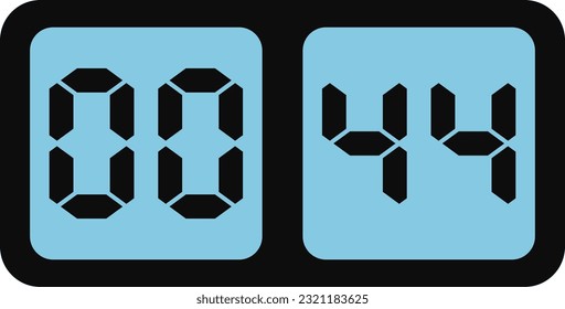Vector image of blue screen digital alarm clock.