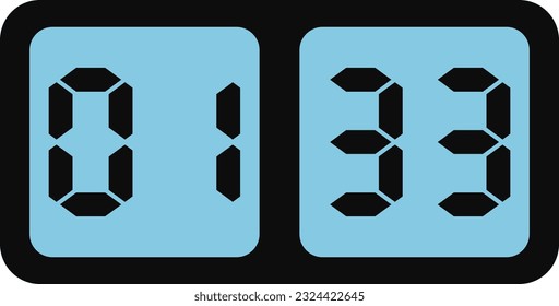 Vector image of blue screen digital clock.