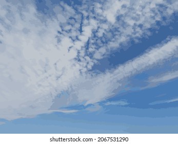 Vector Image of a Blue Sky with White Clouds Background