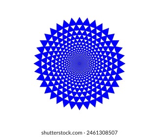 Imagen de Vector de triángulos azul transformado sobre un fondo blanco. Para logotipos