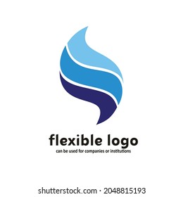 vector image of blue water waves, or it can also be seen as blue fire. used for company logos or institutional logos. give him philosophy and change the color