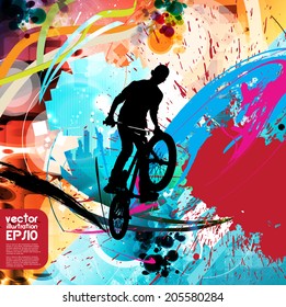 Vector image of BMX cyclist 