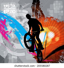 Vector image of BMX cyclist 