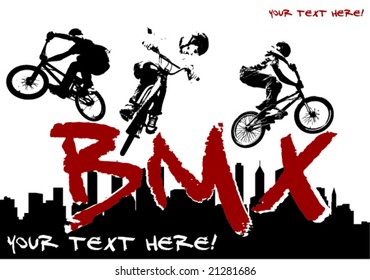 vector image of BMX cyclist