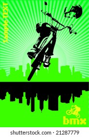 vector image of BMX cyclist