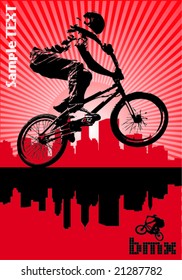 vector image of BMX cyclist
