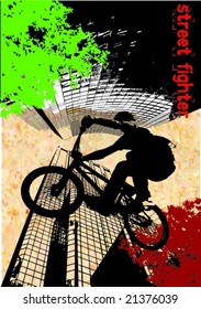 vector image of BMX cyclist