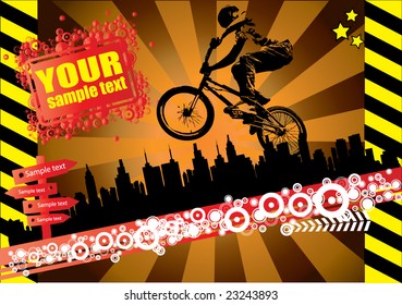 vector image of BMX cyclist