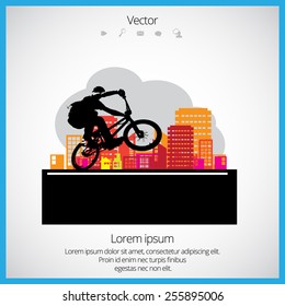 Vector image of BMX cyclist 