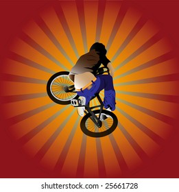 vector image of BMX cyclist