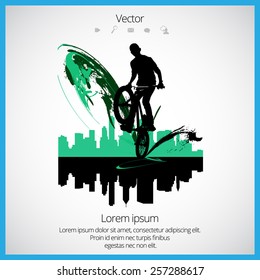 Vector image of BMX cyclist