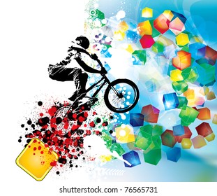 imagen vectorial del ciclista BMX