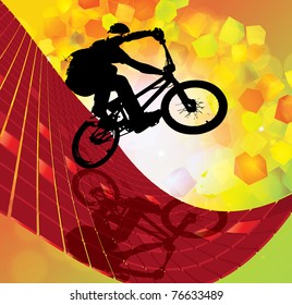 vector image of BMX cyclist