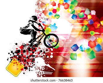 imagen vectorial del ciclista BMX